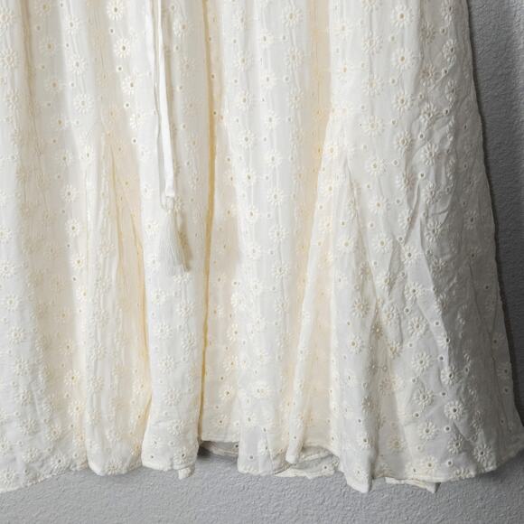 Madewell Embroidered Short Sleeve Dress Ivory Size 8 Cottagecore Romantic - Picture 7 of 12